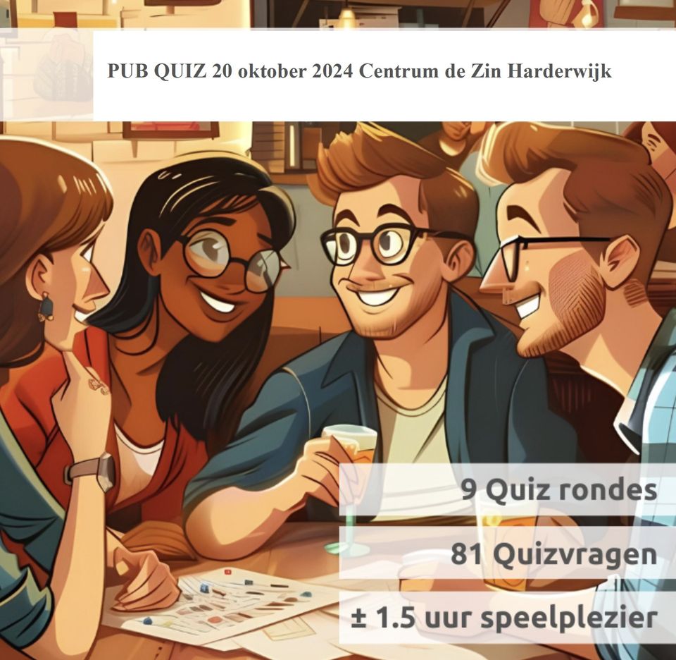 <center>Zin in Ontmoeting<br><h2><span style="color: #ff0000;">Pubquiz <span style='font-size:40px;'>💰</span></h2></span>